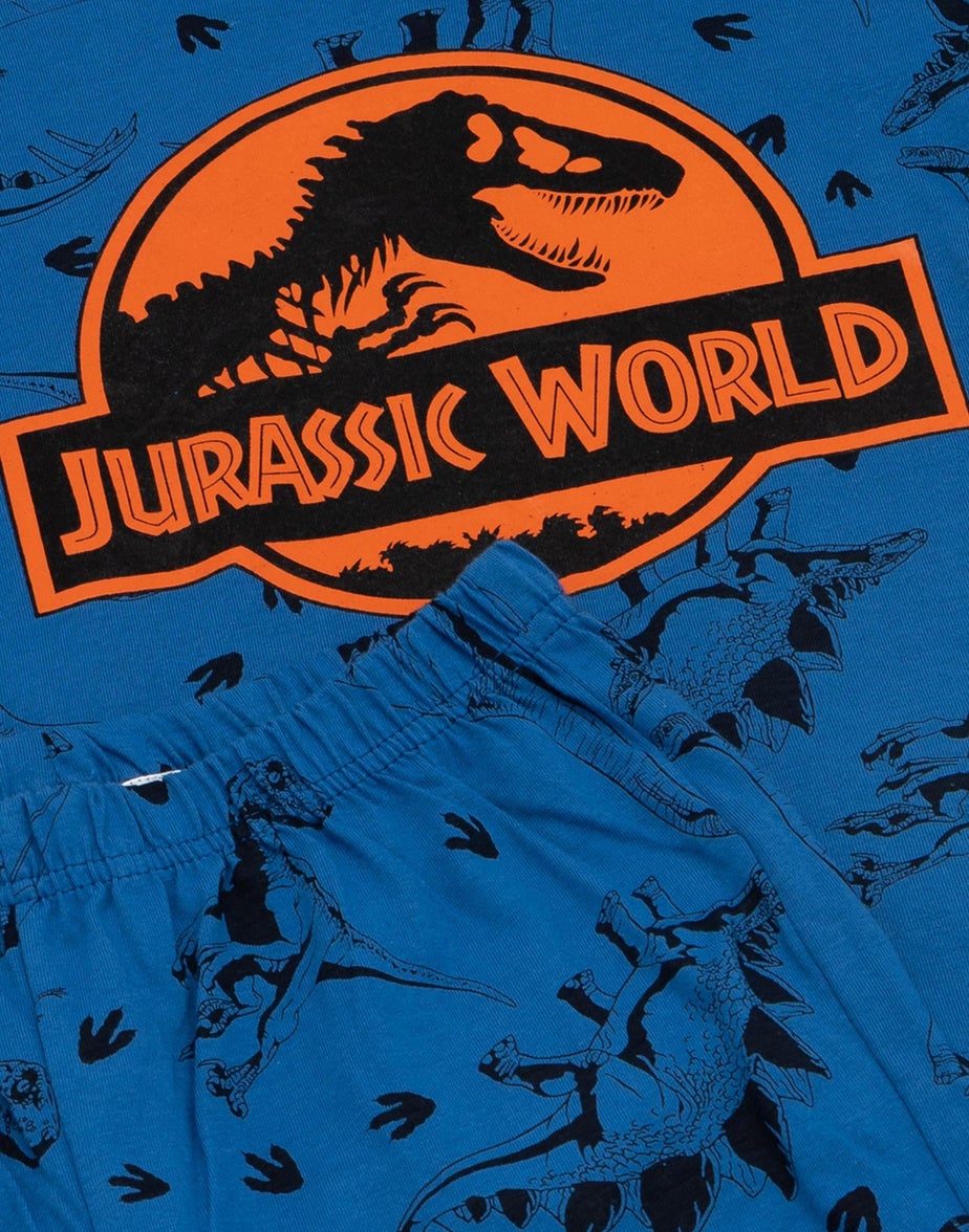 Vanilla Underground Jurassic World Kids Blue Shortie Pyjamas (3-10 Years)