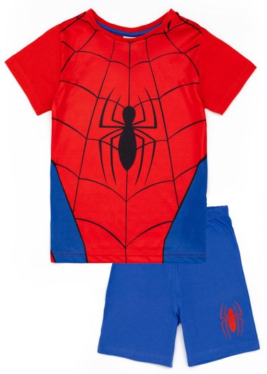 Disney Marvel Spiderman Kids Shortie Blue Pyjamas (2-8 Years)