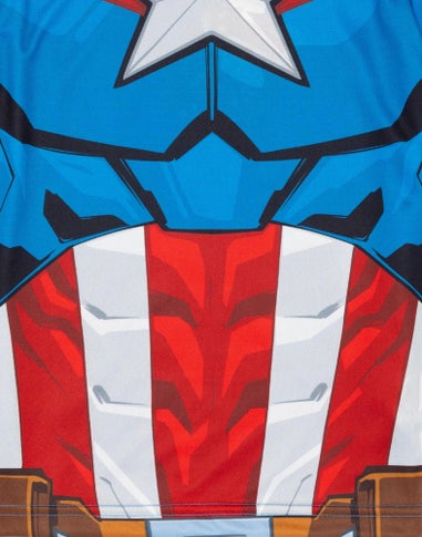 Disney Marvel Captain America Kids Blue Shortie Pyjamas (2-8 Years)