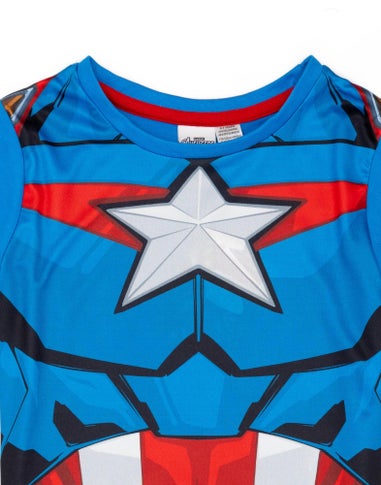 Disney Marvel Captain America Kids Blue Shortie Pyjamas (2-8 Years)