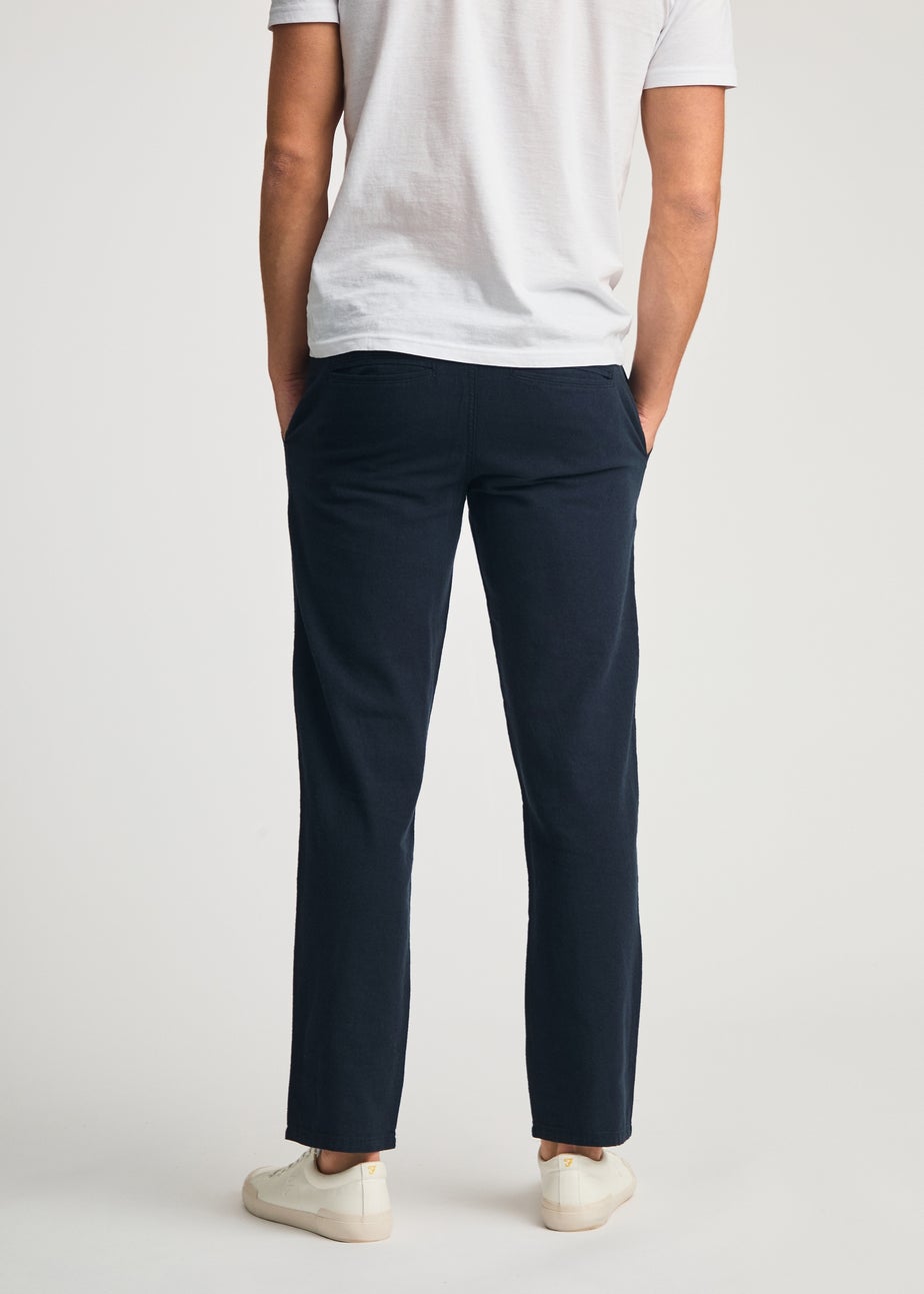 Tokyo Laundry Navy Linen Blend Straight Leg Trousers