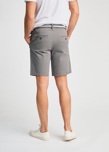 Tokyo Laundry Grey Cotton Chino Short With Belt