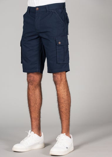 Tokyo Laundry Navy Cotton Cargo-Style Short with Pockets