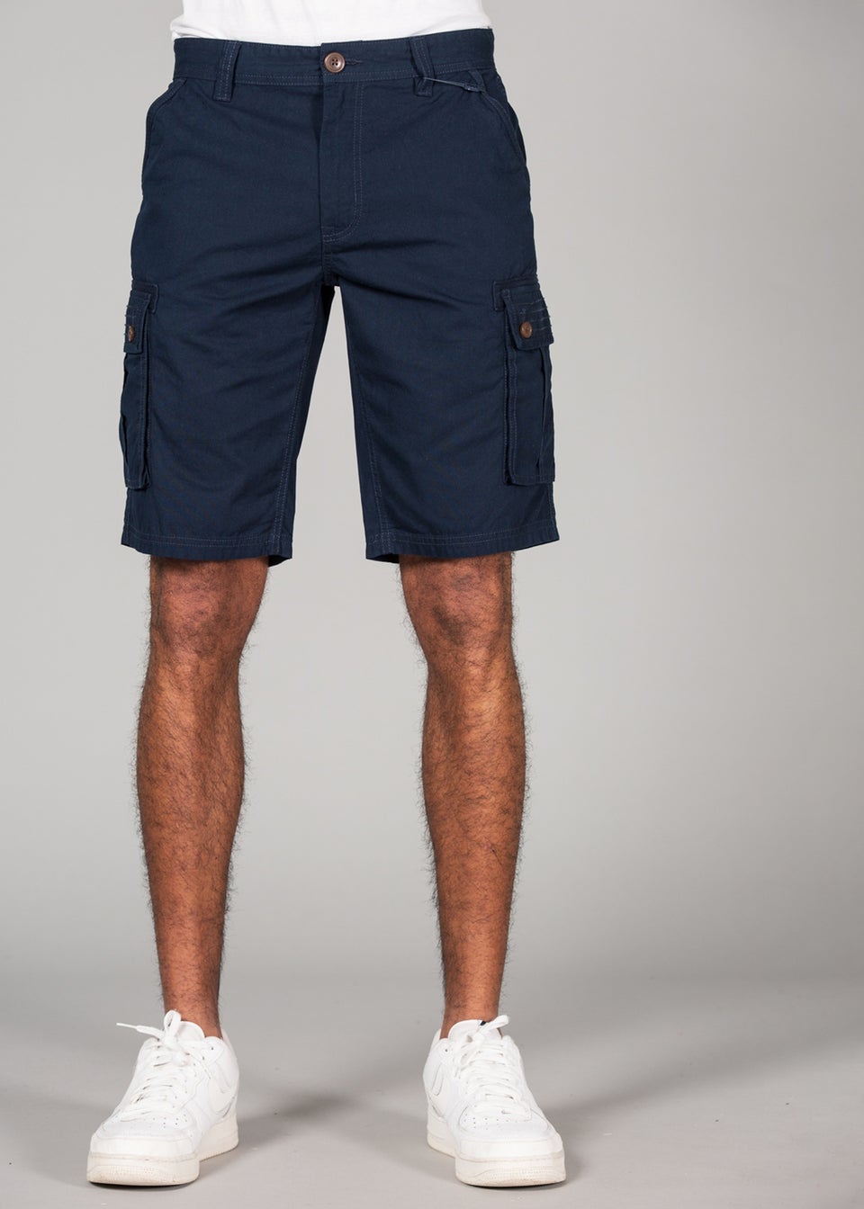 Tokyo Laundry Navy Cotton Cargo-Style Short with Pockets