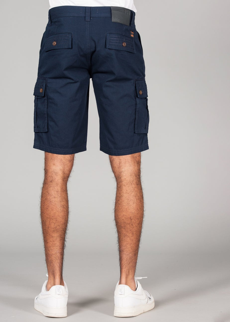 Tokyo Laundry Navy Cotton Cargo-Style Short with Pockets