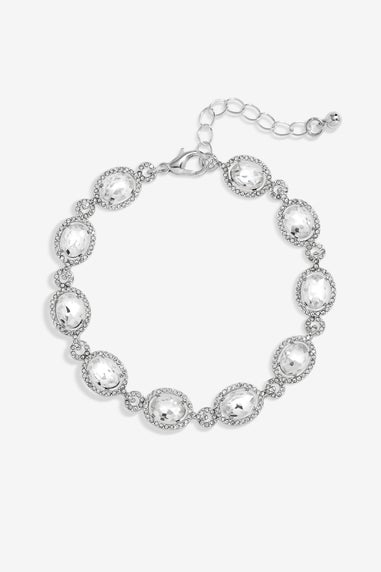 Jon Richard Silver Plated Crystal Halo Bracelet