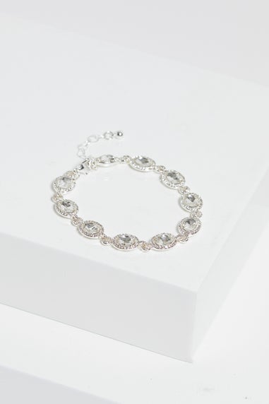 Jon Richard Silver Plated Crystal Halo Bracelet