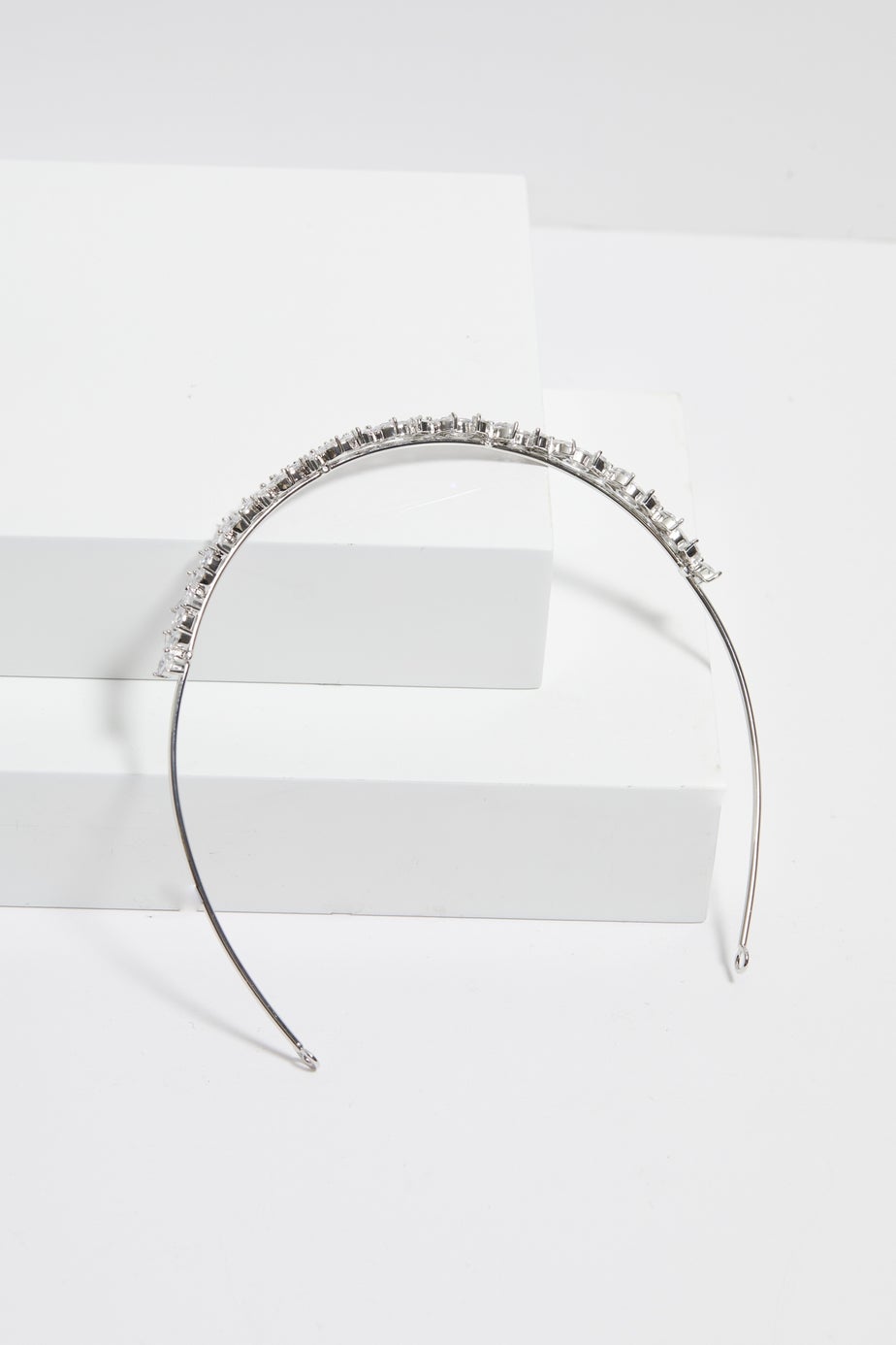 Jon Richard Silver Plated Crystal Floral Single Row Headband