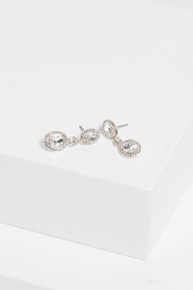 Jon Richard Silver Plated Crystal Halo Earrings
