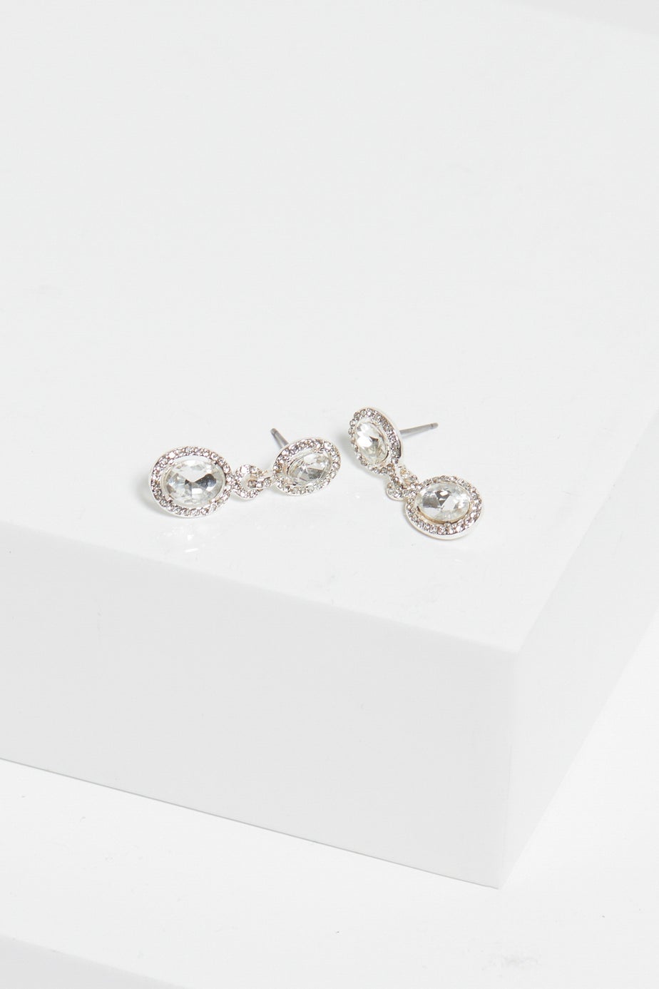 Jon Richard Silver Plated Crystal Halo Earrings