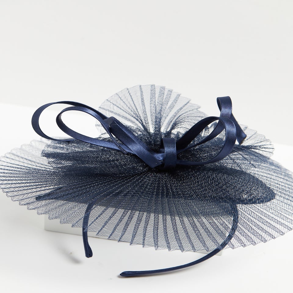 Jon Richard Navy Pleated Fascinator
