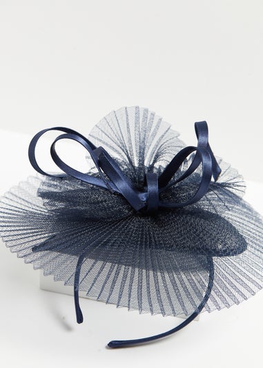 Jon Richard Navy Pleated Fascinator