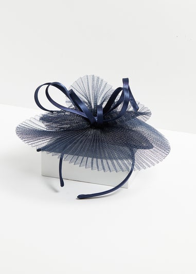 Jon Richard Navy Pleated Fascinator