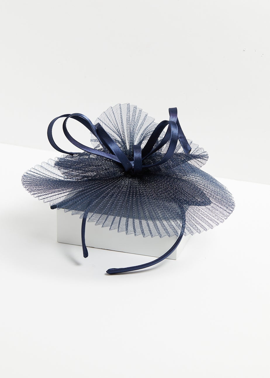 Jon Richard Navy Pleated Fascinator