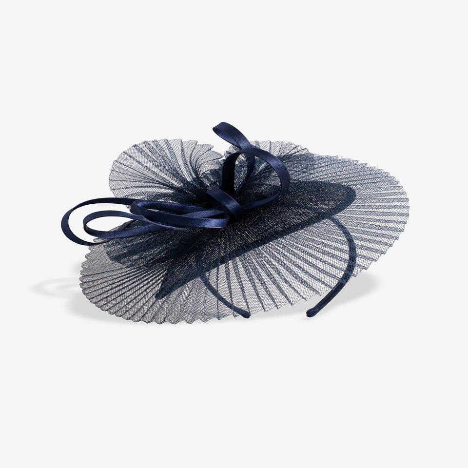 Jon Richard Navy Pleated Fascinator