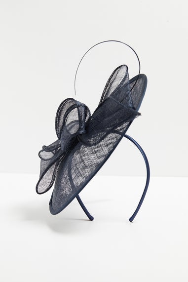 Jon Richard Navy Woven Bow Fascinator