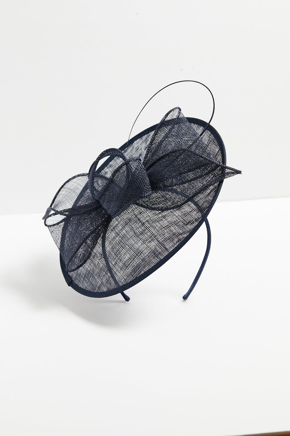 Jon Richard Navy Woven Bow Fascinator