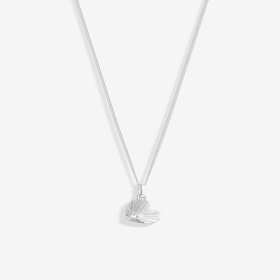 Simply Silver 925 Polished Diamond Cut Heart Pendant