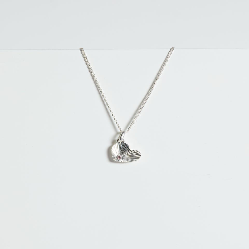 Simply Silver 925 Polished Diamond Cut Heart Pendant