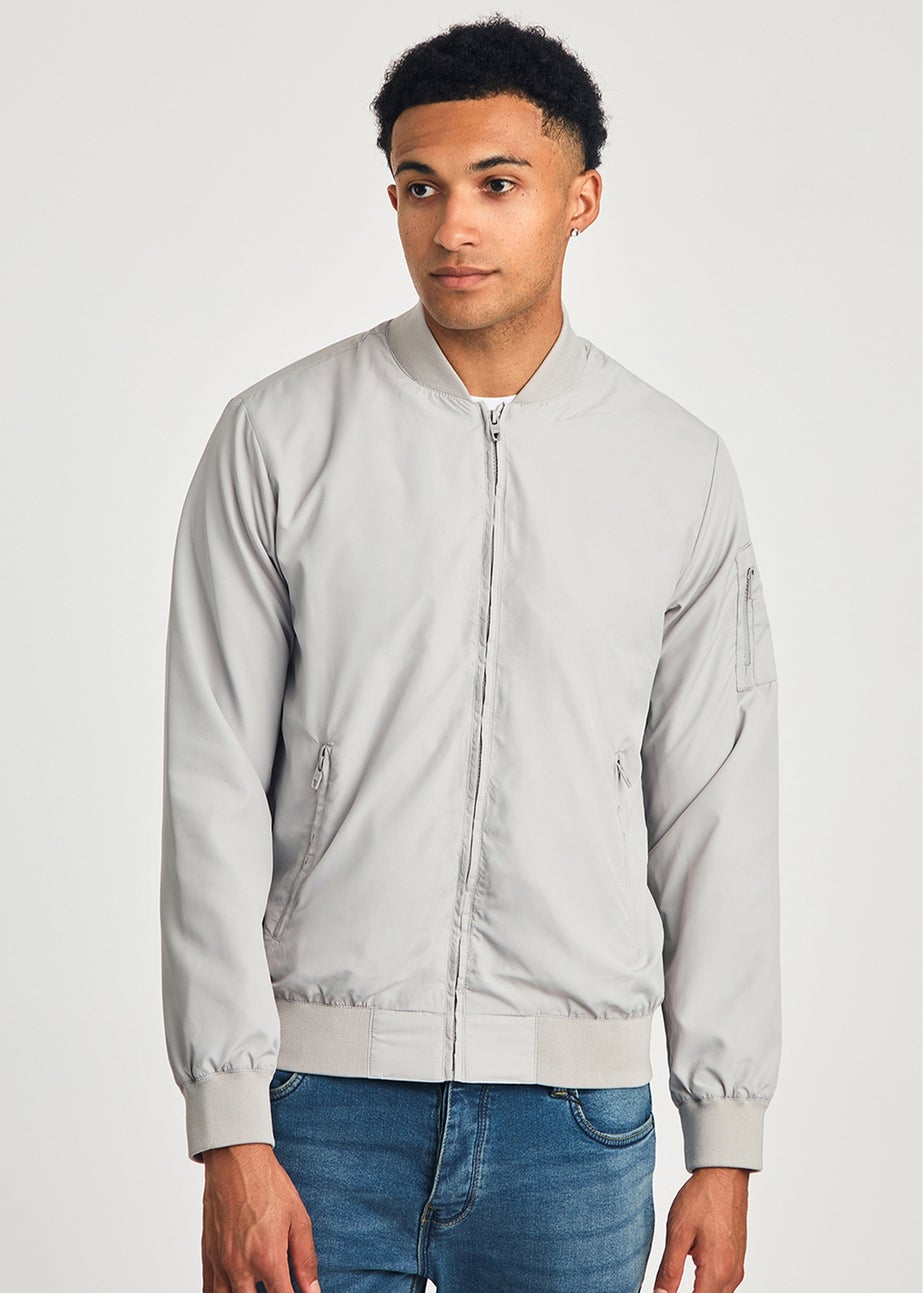 French Connection Light Grey MA1 Technical Bomber Jacket