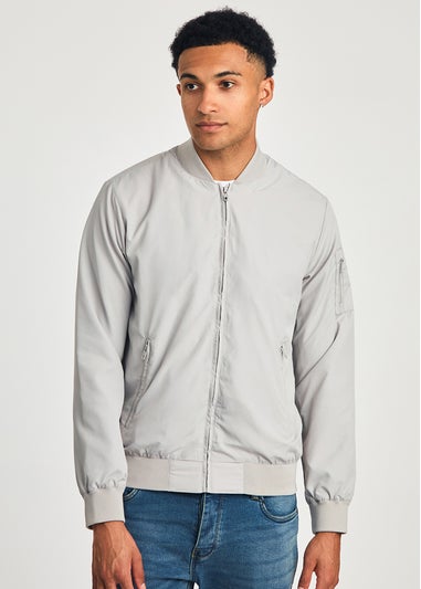 French Connection Light Grey MA1 Technical Bomber Jacket