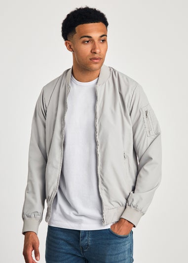 French Connection Light Grey MA1 Technical Bomber Jacket