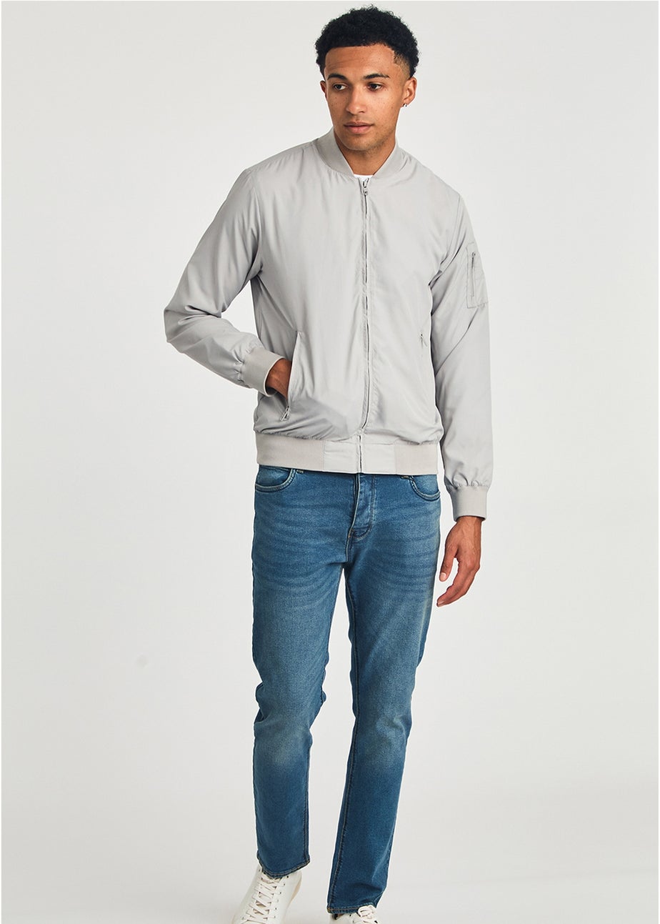 French Connection Light Grey MA1 Technical Bomber Jacket
