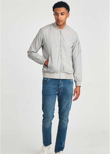 French Connection Light Grey MA1 Technical Bomber Jacket