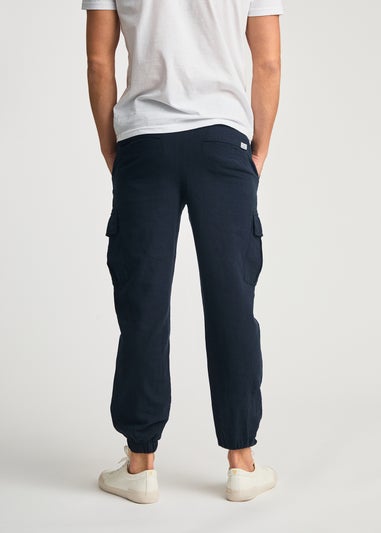 Tokyo Laundry Navy Linen Blend Cargo-Style Trousers