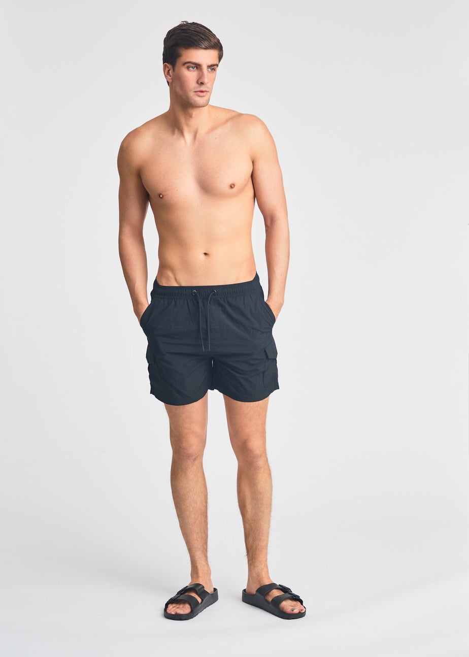 French Connection Black 2 Pack Combat Style Swim Shorts
