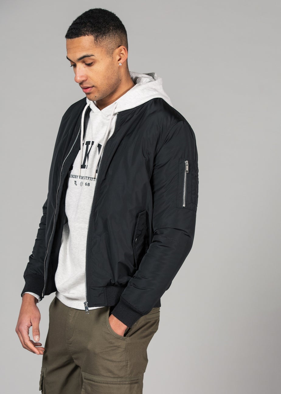 Tokyo Laundry Black Bomber Jacket with Zip Fastening