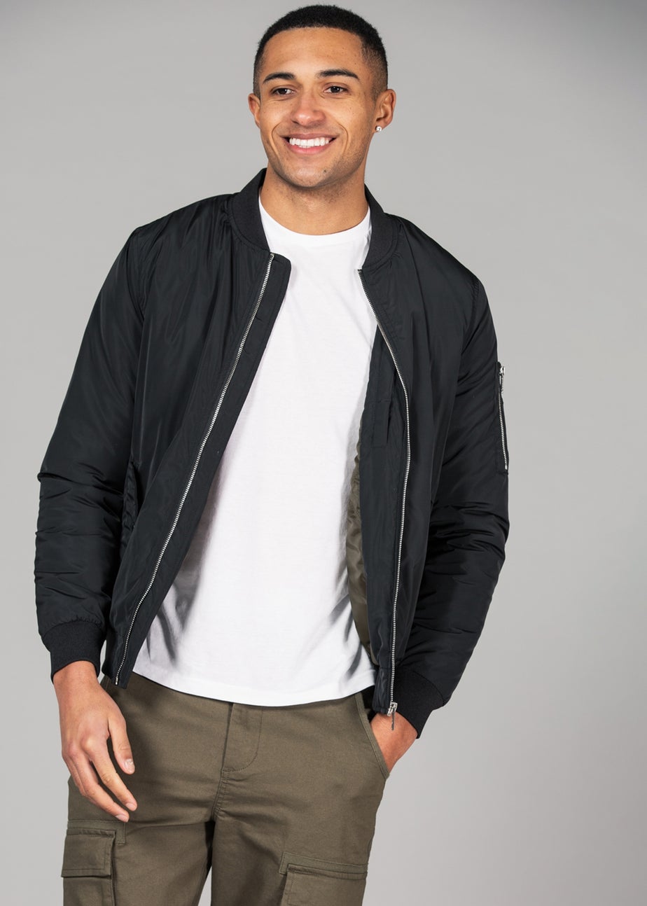 Tokyo Laundry Black Bomber Jacket with Zip Fastening