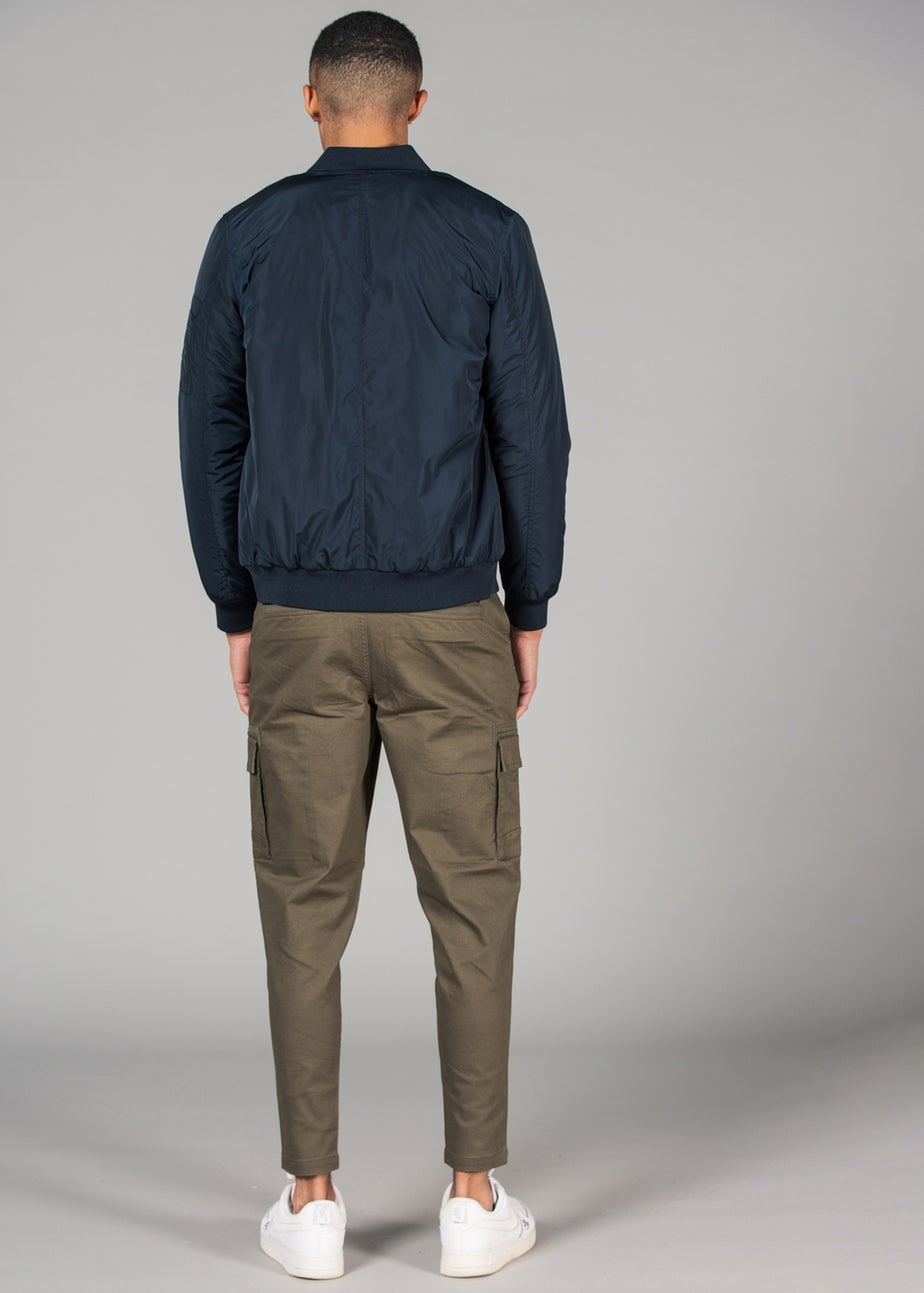 Tokyo Laundry Navy Bomber Jacket with Zip Fastening