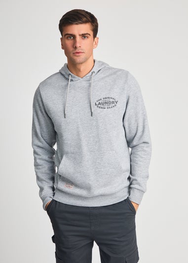 Tokyo Laundry Light Grey Printed Hoody With Drawcord