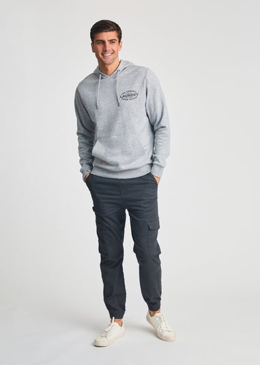 Tokyo Laundry Light Grey Printed Hoody With Drawcord