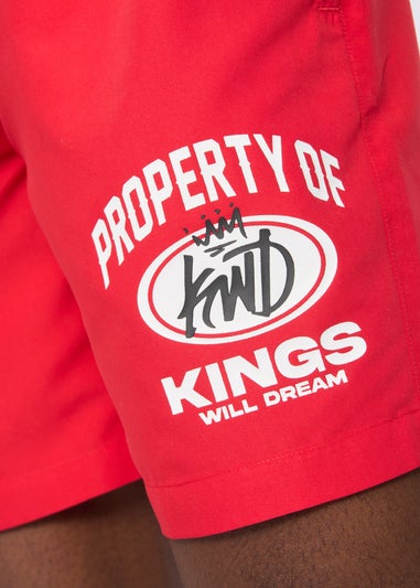 Kings Will Dream Red Prop Swim Shorts