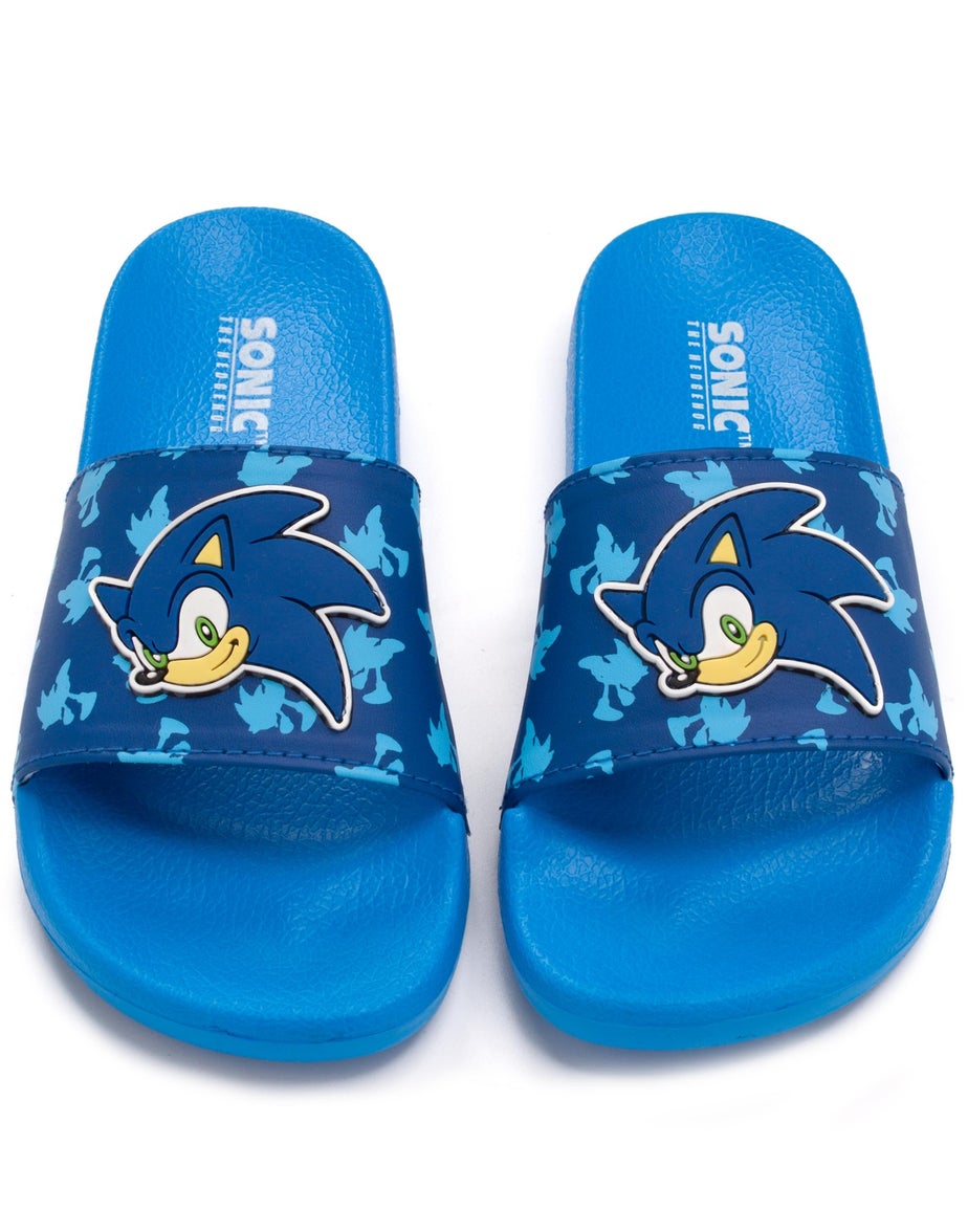 Sonic The Hedgehog Kids Blue Sliders (Younger 10-Older 3)