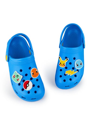 Pokemon Kids Blue Clogs (Younger 10-3 Older)