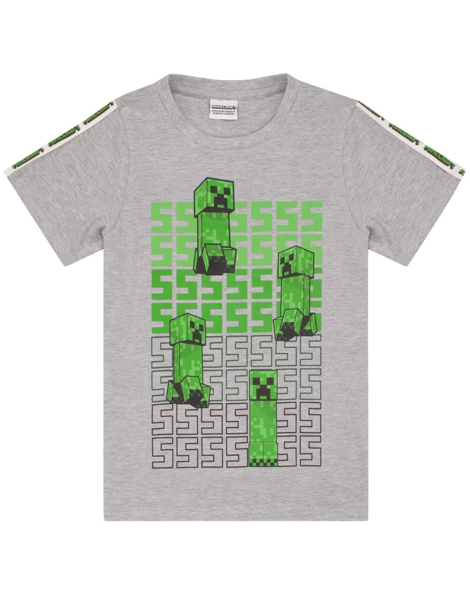 Minecraft Creeper Kids Shortie Green Pyjamas (5-14 Years)