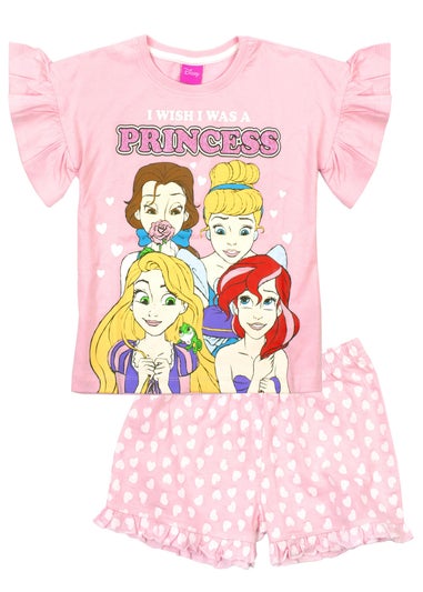 Disney Princesses Kids Pink Shortie Pyjamas (2-8 Years)