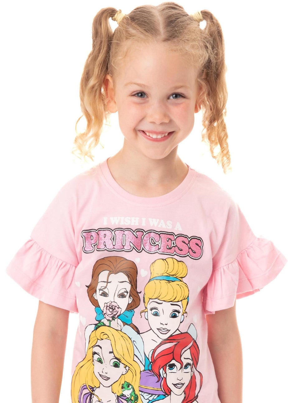 Disney Princesses Kids Pink Shortie Pyjamas (2-8 Years)