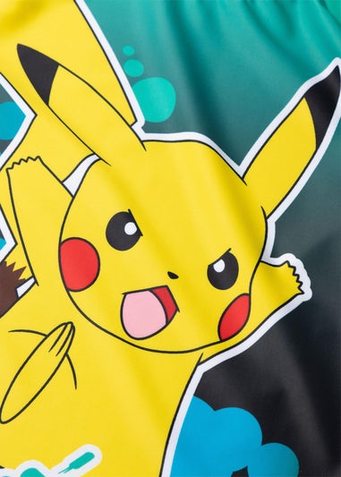 Pokemon Pikachu Kids Green Swim Top (4-12 Years)