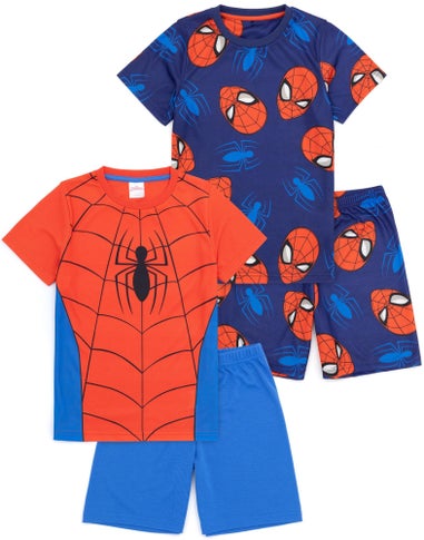 Marvel Spiderman Kids Blue Pyjamas 2 Pack (2-10 Years)