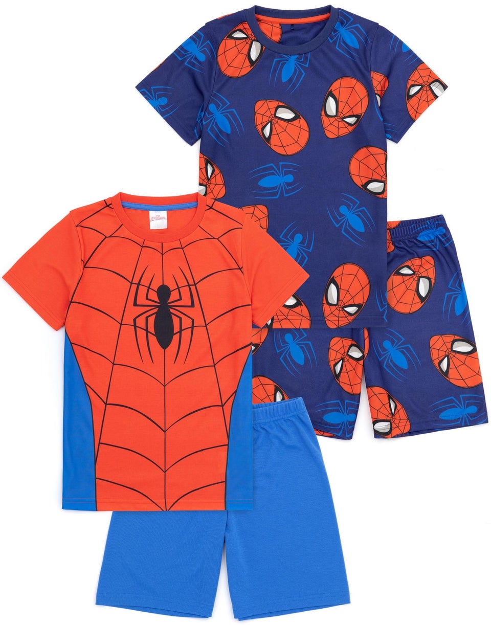 Marvel Spiderman Kids Blue Pyjamas 2 Pack (2-10 Years)