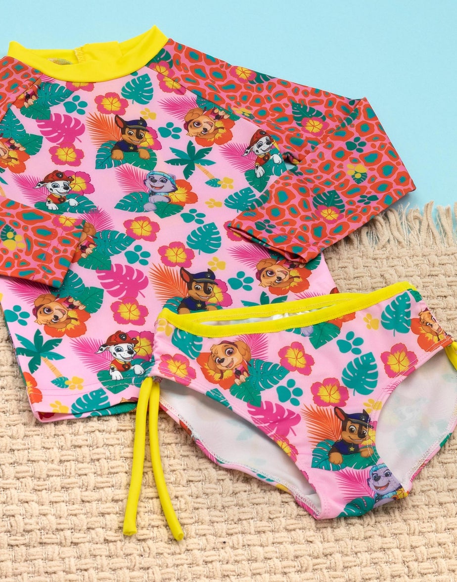 Paw Patrol Kids Pink 2 Piece Swimsuit (18 Months-7 Years)