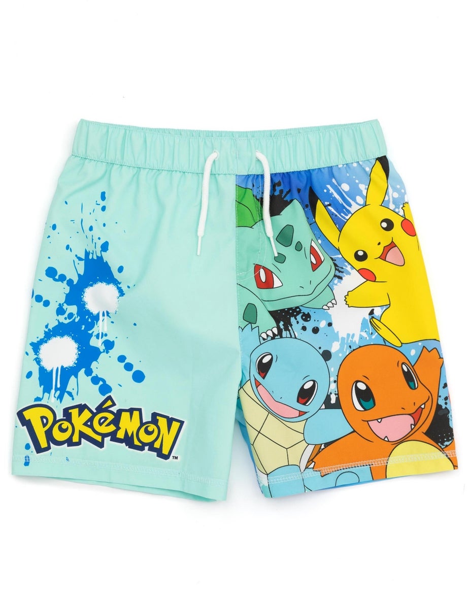 Pokemon Characters Blue Swim Shorts 2 Pack (3-12 Years)