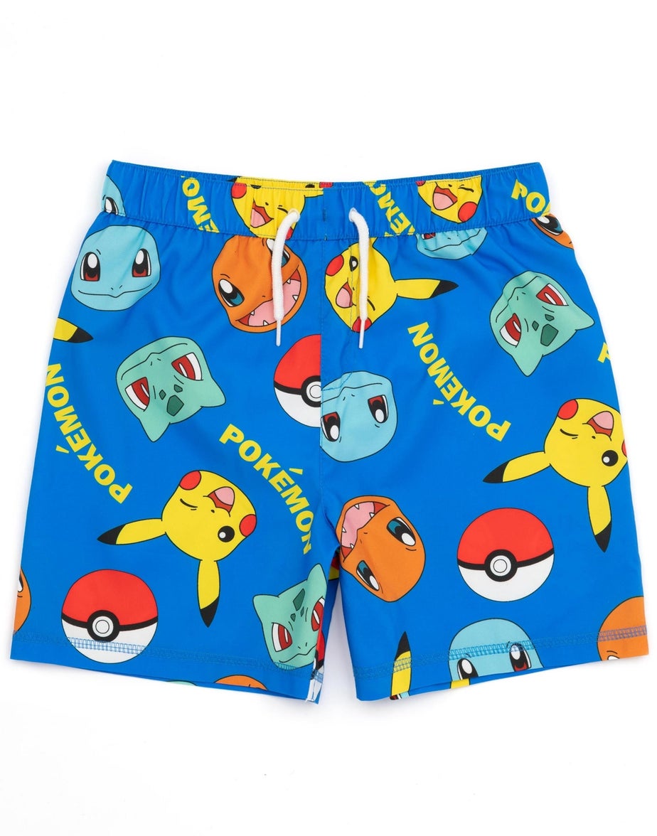 Pokemon Characters Blue Swim Shorts 2 Pack (3-12 Years)