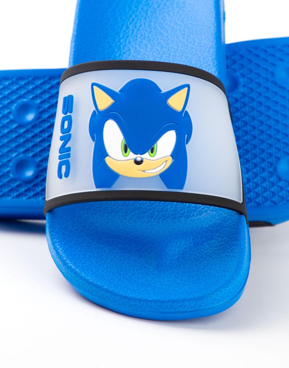 Sonic The Hedgehog Kids Blue Sliders (Younger 10-3 Older)