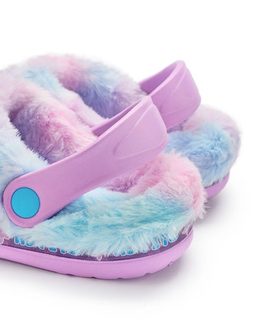 Disney Stitch Kids Purple Fur Lined Clogs (Younger 10-Older 4)