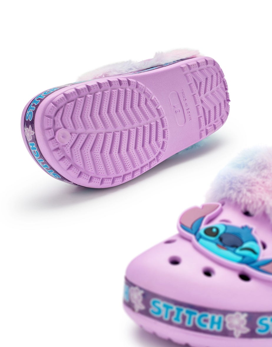 Disney Stitch Kids Purple Fur Lined Clogs (Younger 10-Older 4)